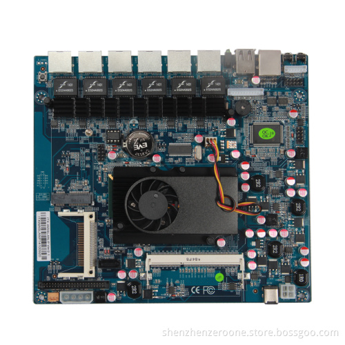 18x20cm Network Security Motherboard /Intel Atom D525 processor/Intel ICH8M chipset/6xRJ-45 GLAN